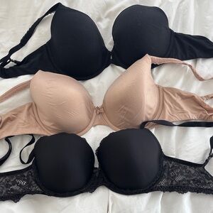 Victoria's Secret Black and Tan Wired Bras